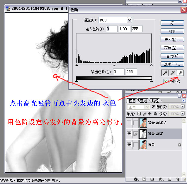 【PhotoShop十大抠图教程一】单色背景抠黑发详细教程